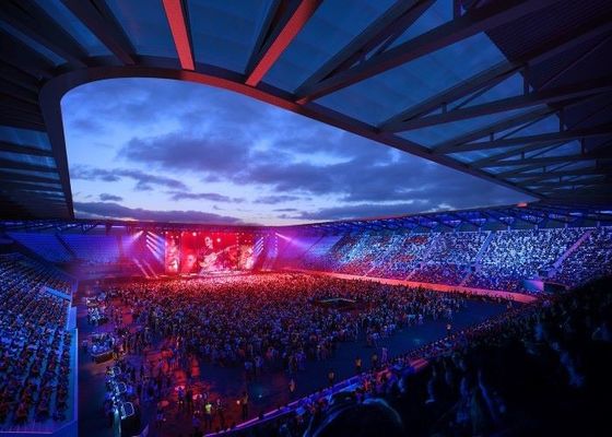 Los edificios prefabricados ligeros del gimnasio del metal pre dirigieron el estadio de acero