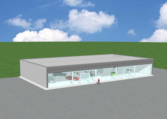 Edificios de la sala de exposiciones con estructura de acero Q235 Comercial rígido del marco del portal
