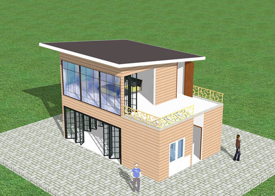 Apartamento a dos caras de la estructura de acero Q235 del chalet de acero ligero prefabricado de la luz
