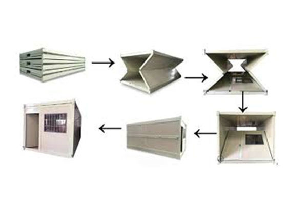 La casa plegable galvanizada del envase prefabricó la casa modular de acero