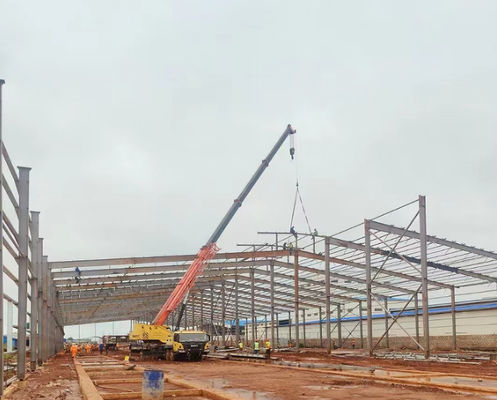 Construcción de taller de acero de sección H soldada Q355 con correa de sección C/Z