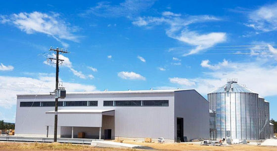 Planta de tratamiento de acero del maíz del taller ligero prefabricado del marco de acero