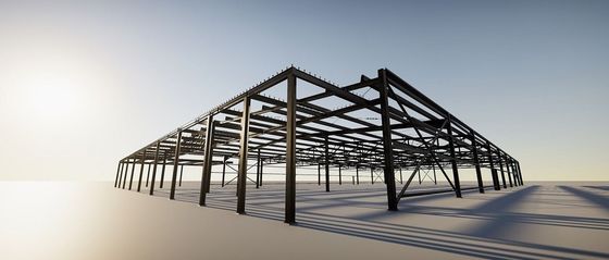 Estructura de acero de la cuesta/del tejado plano Warehouse con el panel de bocadillo/la pared de la hoja de acero