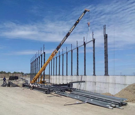 Construcción de taller de acero de sección H soldada Q355 con correa de sección C/Z