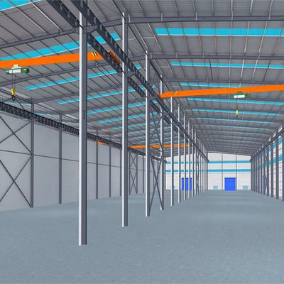Construcción de acero galvanizada del taller de la inmersión caliente con el panel del tejado y de pared