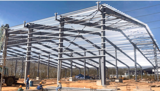 Q355 soldó con autógena el taller de la estructura de acero de la sección de H con la bajada de aguas de UPVC