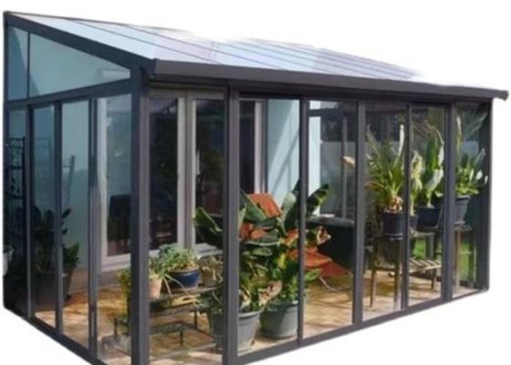 Jardín de invierno Habitación con luz solar Invernadero de vidrio Venlo de acero pequeño Relajado