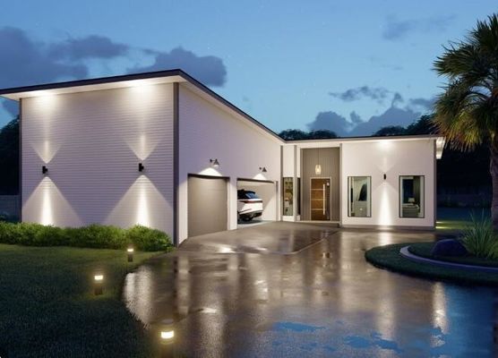 Chalet prefabricado de acero de la casa comercial del marco ligero