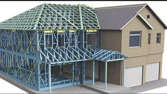 Chalet prefabricado del marco de acero de la casa prefabricada de acero ligera durable de la construcción