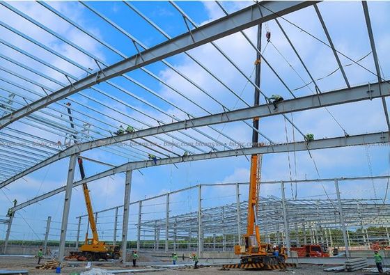 Proceso de construcción prefabricada de acero Portal de fábrica Taller de construcción de acero