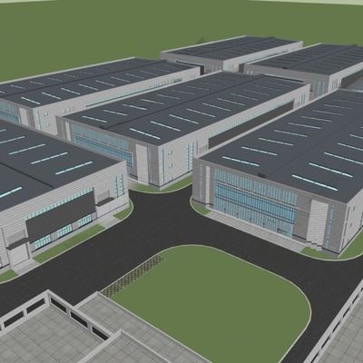 Almacén de construcción de acero personalizado con proceso de perforación y almacenamiento eficiente