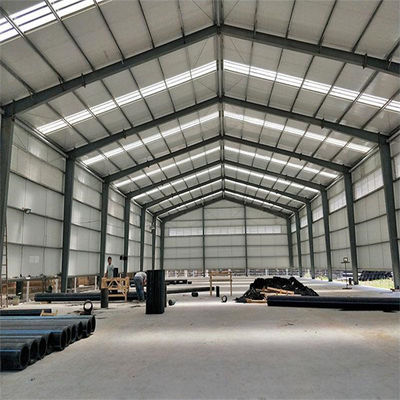 Sección H de estructura de acero soldada almacén para el techo de pendiente y panel sandwich pared